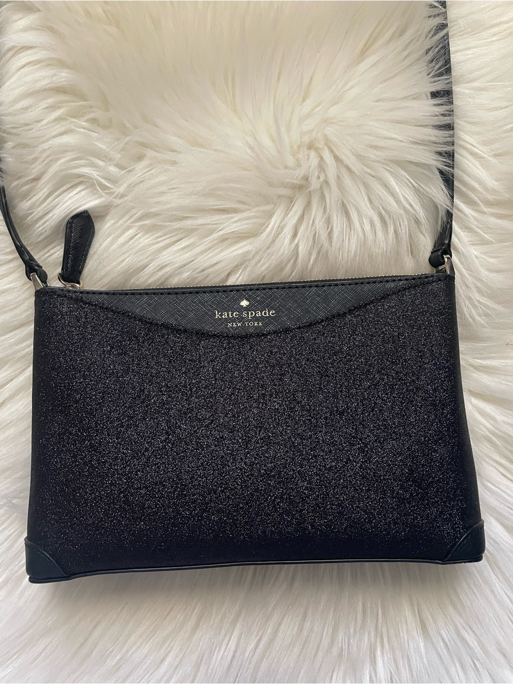kate spade Black Glitter Crossbody Pouch